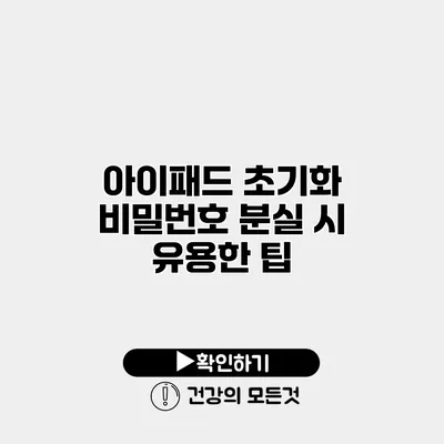 아이패드 초기화 비밀번호 분실 시 유용한 팁