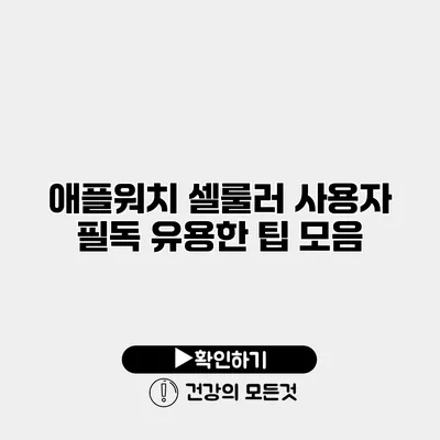 애플워치 셀룰러 사용자 필독 유용한 팁 모음