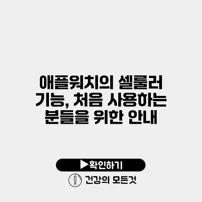 애플워치의 셀룰러 기능, 처음 사용하는 분들을 위한 안내