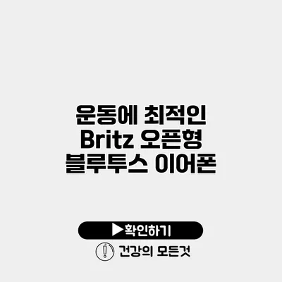 운동에 최적인 Britz 오픈형 블루투스 이어폰