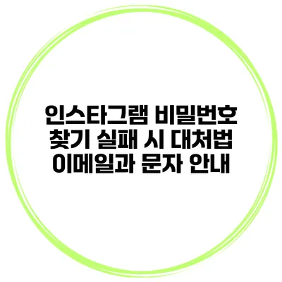 인스타그램 비밀번호 찾기 실패 시 대처법 이메일과 문자 안내