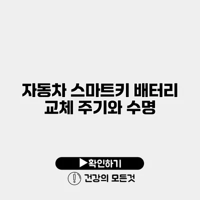 자동차 스마트키 배터리 교체 주기와 수명