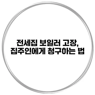 전세집 보일러 고장, 집주인에게 청구하는 법