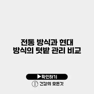 전통 방식과 현대 방식의 텃밭 관리 비교