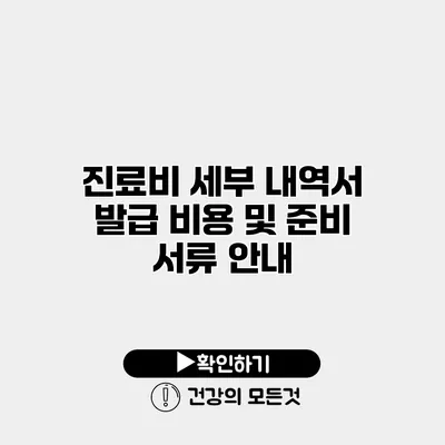 진료비 세부 내역서 발급 비용 및 준비 서류 안내