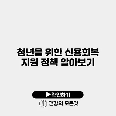 청년을 위한 신용회복 지원 정책 알아보기