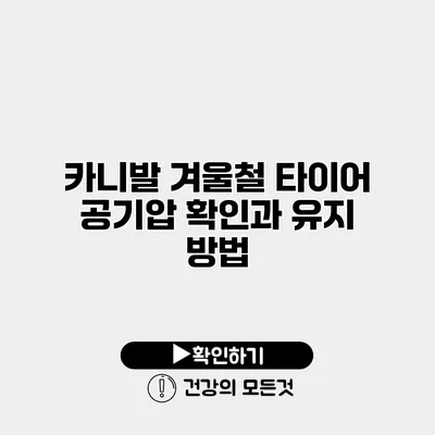 카니발 겨울철 타이어 공기압 확인과 유지 방법