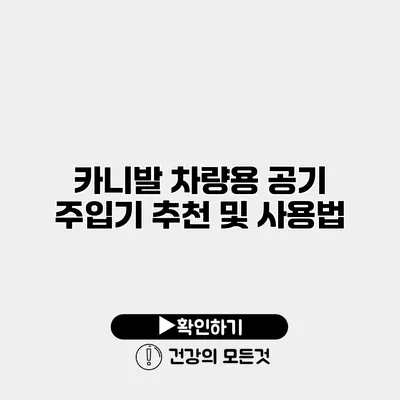 카니발 차량용 공기 주입기 추천 및 사용법