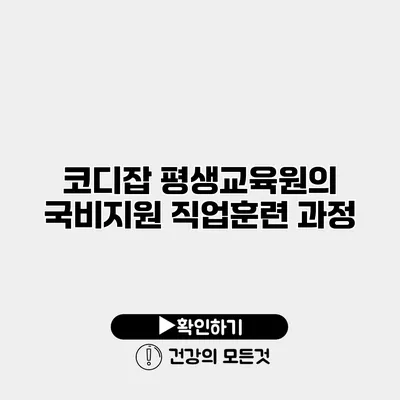 코디잡 평생교육원의 국비지원 직업훈련 과정