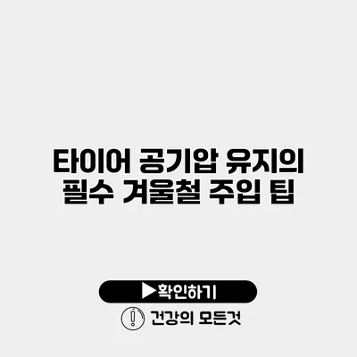타이어 공기압 유지의 필수 겨울철 주입 팁