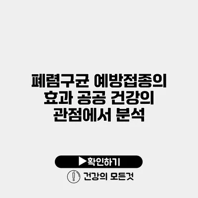 폐렴구균 예방접종의 효과 공공 건강의 관점에서 분석