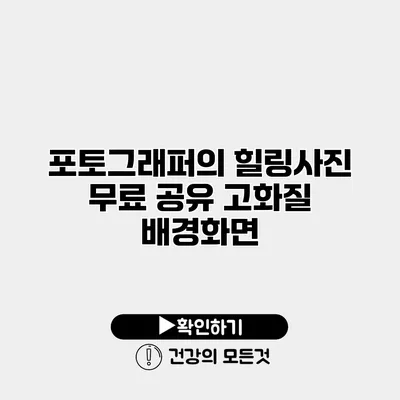 포토그래퍼의 힐링사진 무료 공유 고화질 배경화면