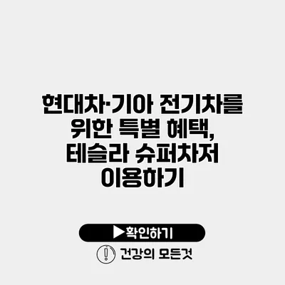 현대차·기아 전기차를 위한 특별 혜택, 테슬라 슈퍼차저 이용하기